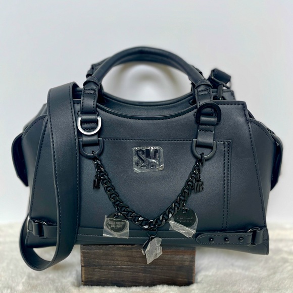 Steve Madden Handbags - STEVE MADDEN‎ Black Satchel BCHARMY Purse Bag NEW